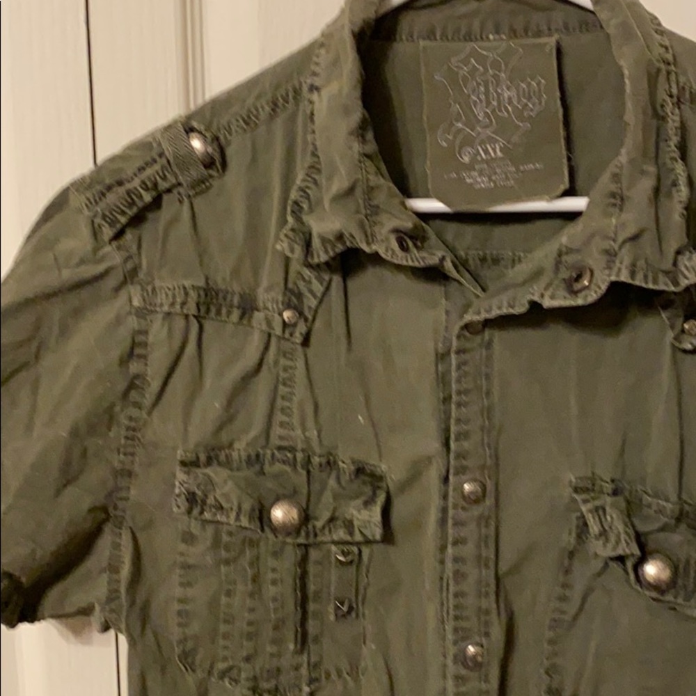Green X-Ray Short Sleeve Button Up (XXL)